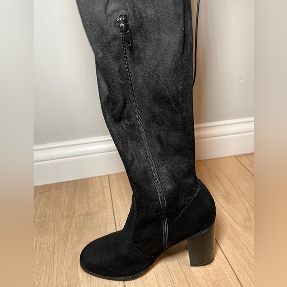 Forever 21 Over The Knee Tie Black Boots Women’s Size 8 - Picture 5 of 6